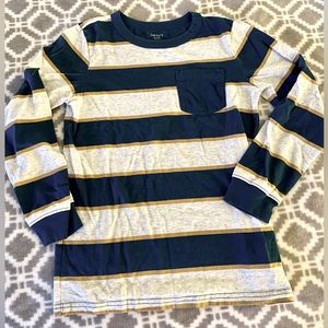 Boys Sz 10 Carter’s Striped Long-Sleeved Cotton Pocket Tee EUC